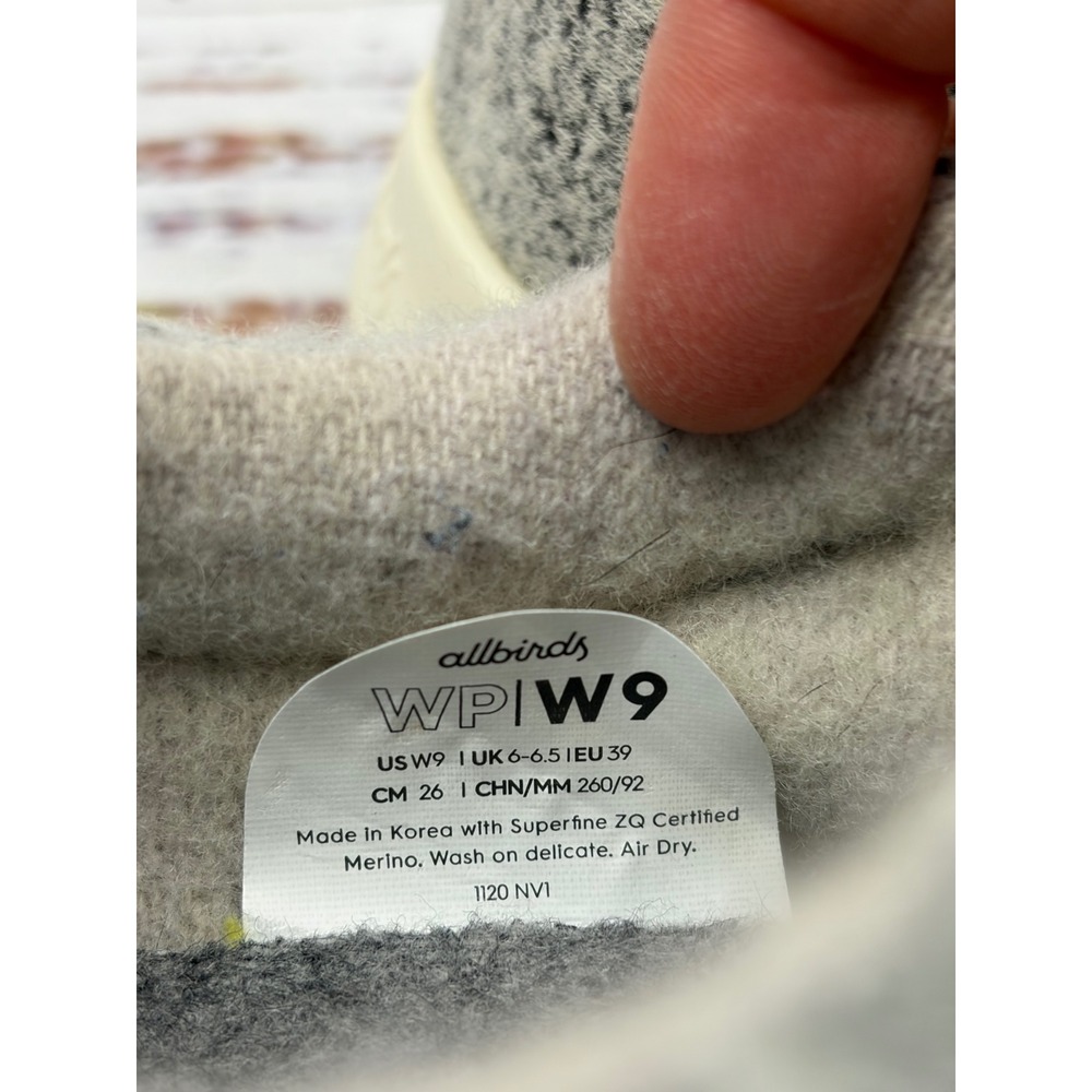 Allbirds Wool Pipers Womens Grey Marl Low Top Sustainable Sneakers size 9 - Picture 7 of 12